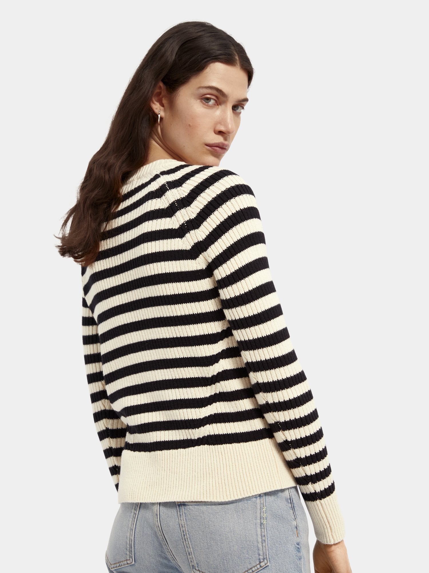 Striped organic cotton-blend sweater - Scotch & Soda