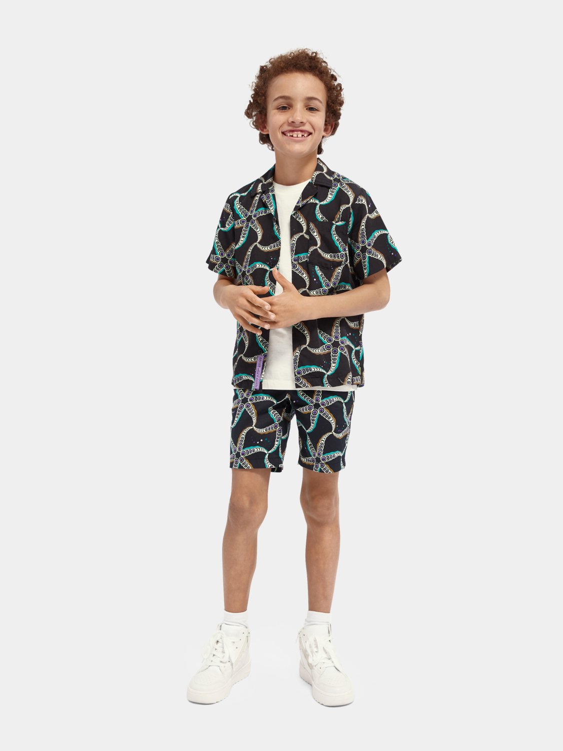 Starfish-print cotton-blend chino shorts - Scotch & Soda