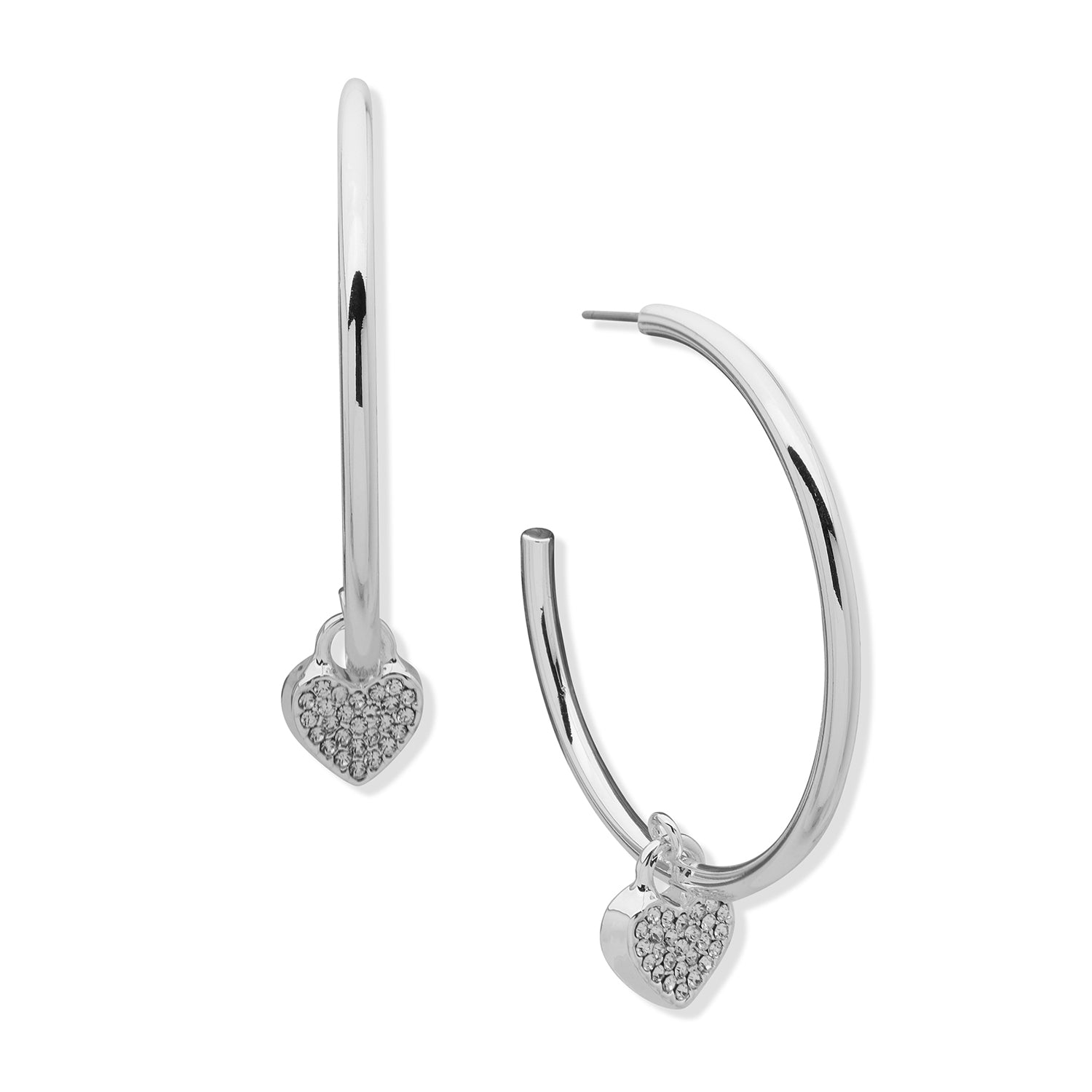 DROP HEART HOOP EARRINGS