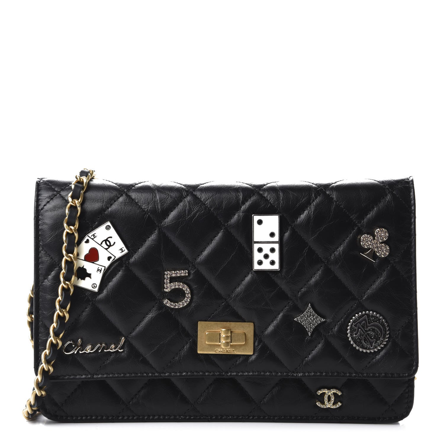 CHANEL QUILTED LAMBSKIN LUCKY CHARMS CASINO 2.55 REISSUE WALLET CHA – Caroline's