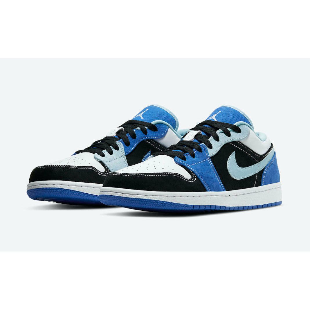 blue and white jordans lows