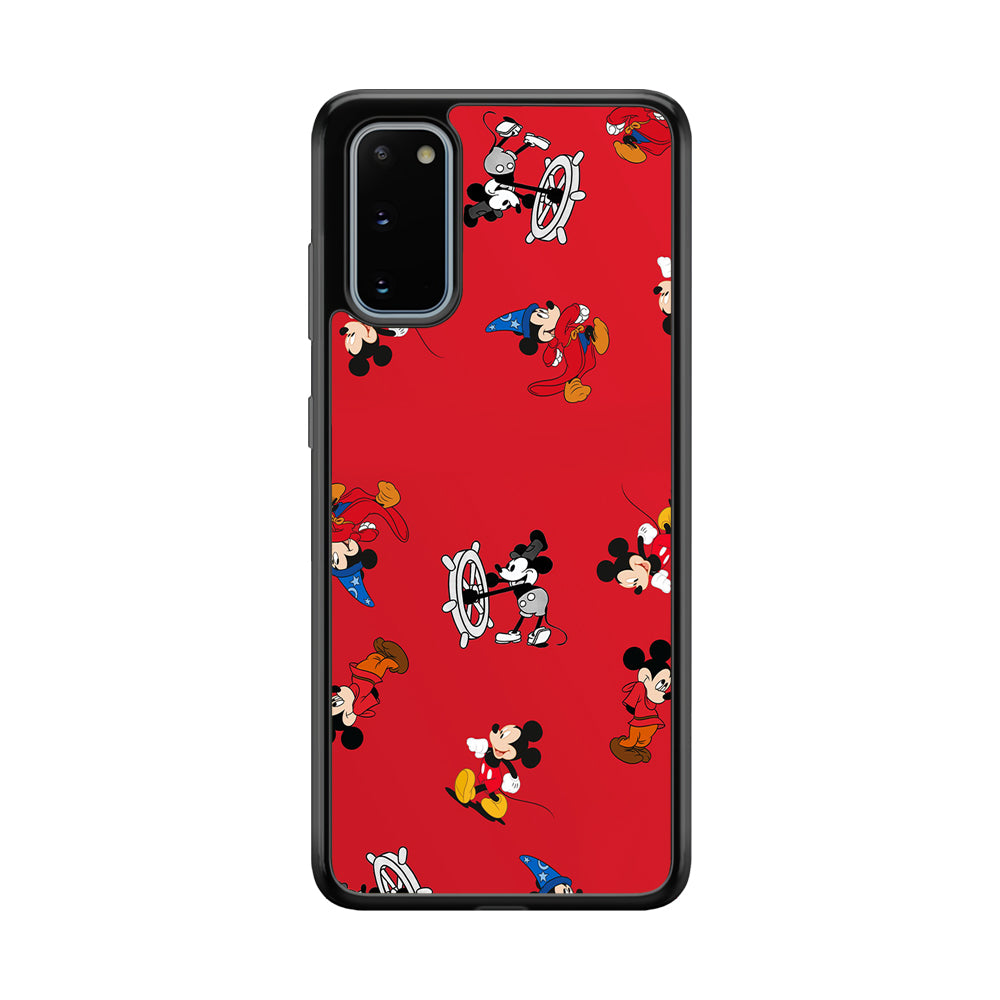 Mickey Mouse Red Background Samsung Galaxy S20 Case