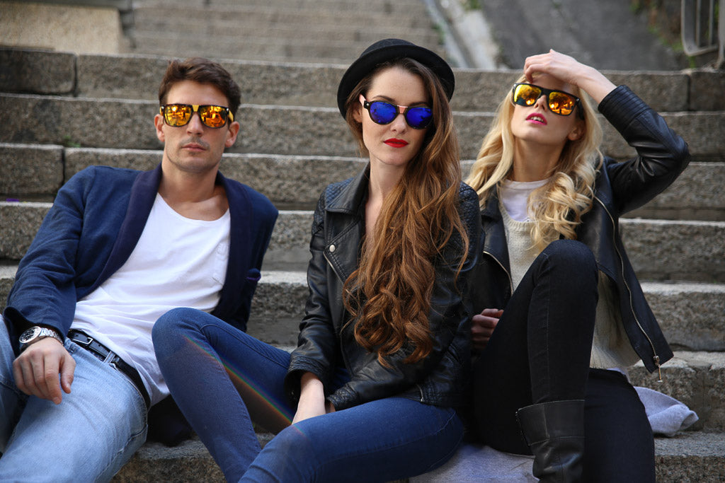 Three models wearing Baendit sunglasses
