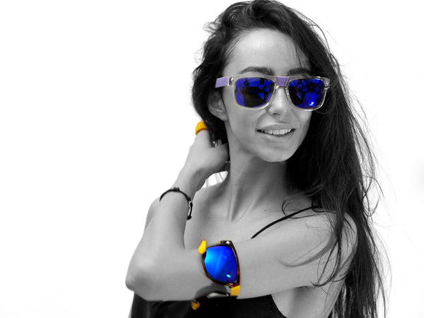 Model wearing beandit sunglasses