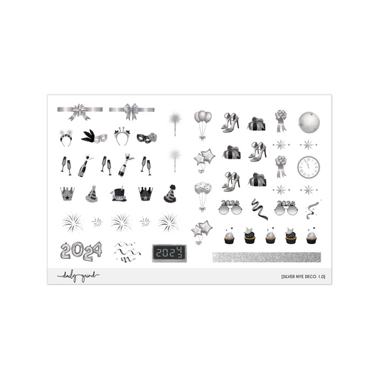 Silver assorted sticker sheet