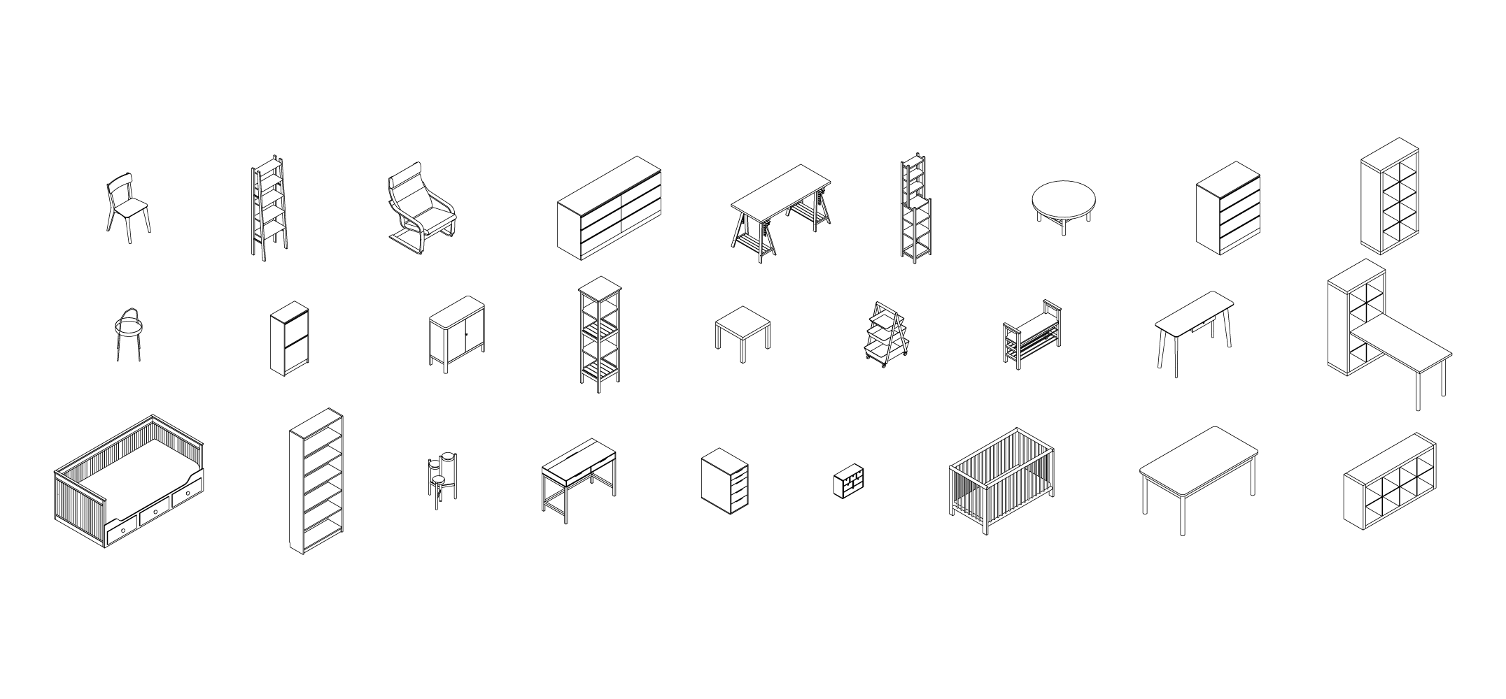 Autocad Blocks 2d Furniture Clipart