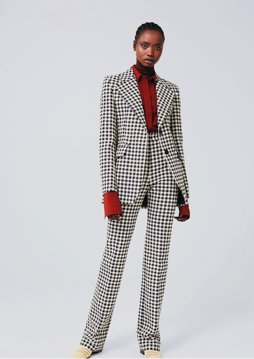 Houndstooth Check Pants Suit