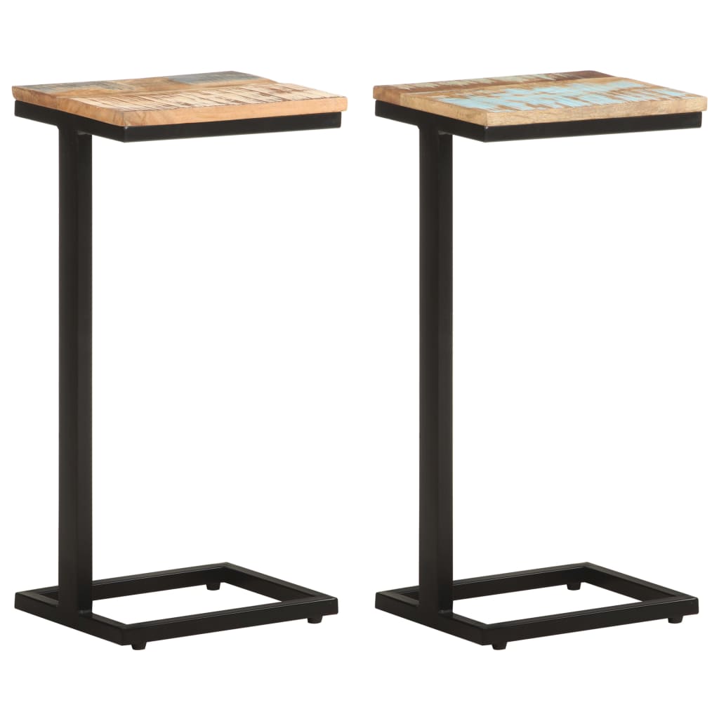 Side Tables 2 pcs 12.4"x9.6"x25.4" Solid Reclaimed Wood