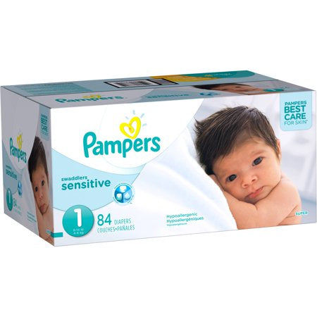 Inpakken verkiezing Encommium Pampers Swaddlers Sensitive Diapers Super pack Size 1, 84 Count – American  Food Store