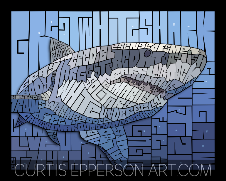 great white shark art