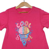 NEW BLUSH PINK ICE CREAM COOL PRINTED T-SHIRT TOP FOR GIRLS