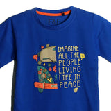 BLUE VAN WITH WORDS PRINTED T-SHIRT FOR BOYS