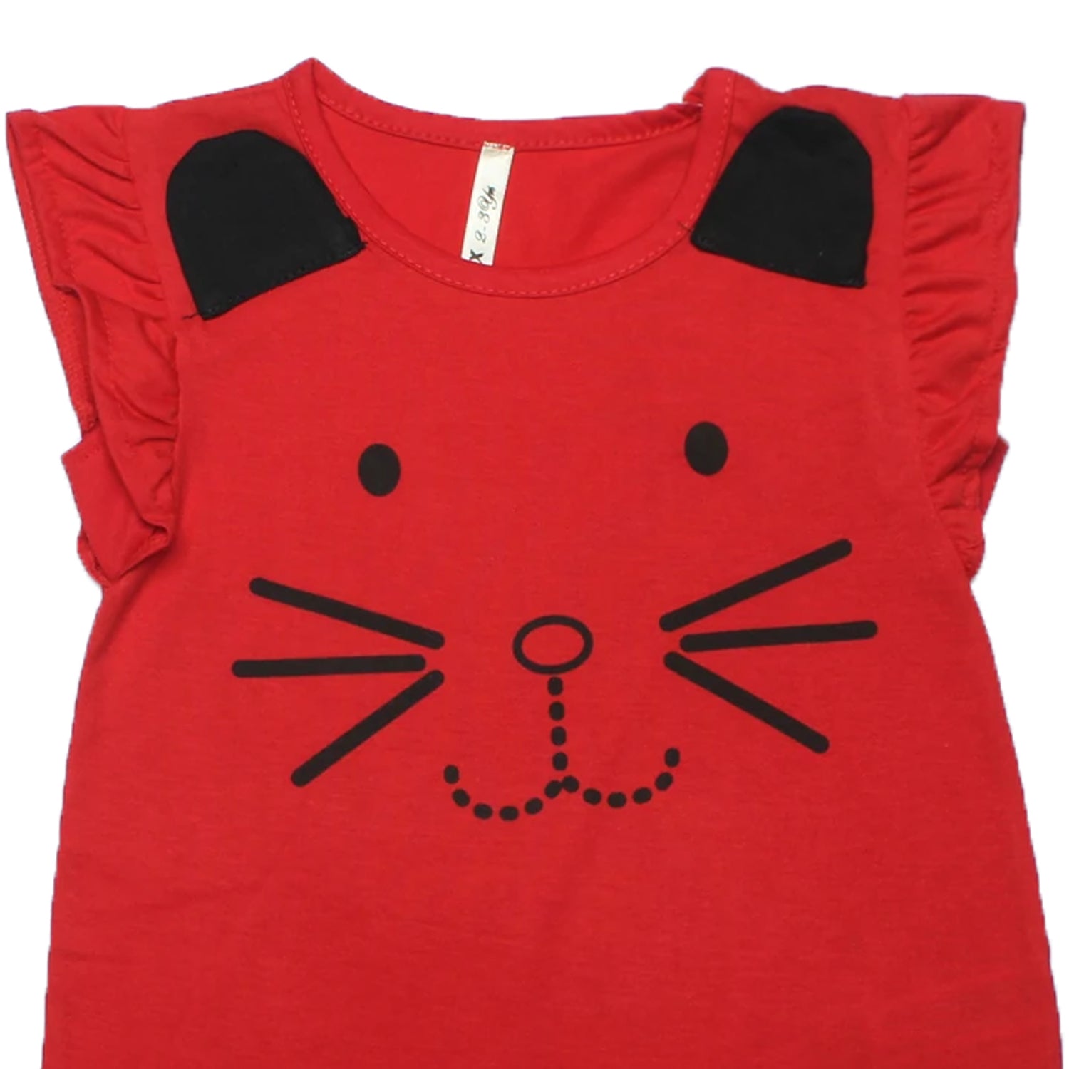 RED KITTY PRINTED T-SHIRT TOP