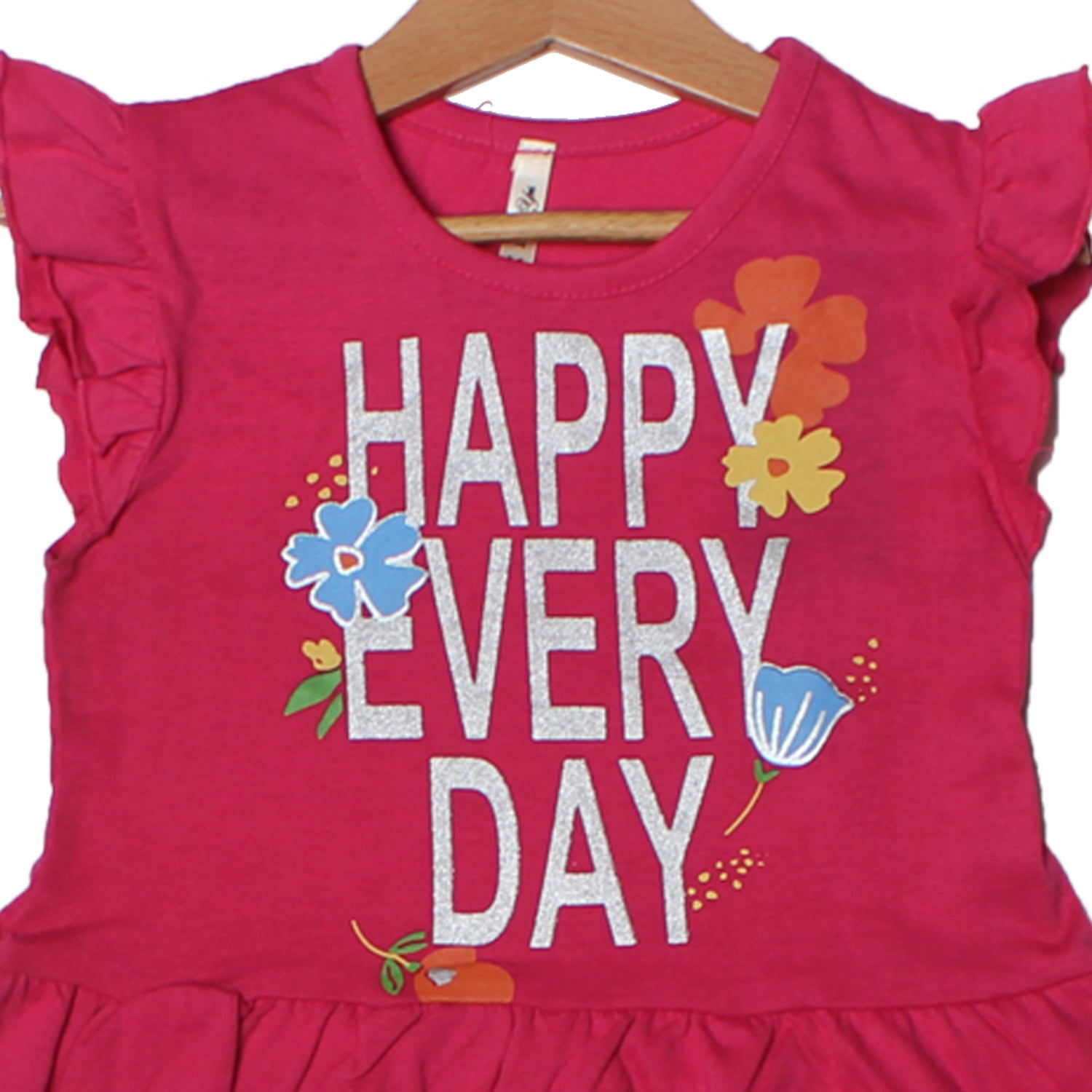 NEW PINK HAPPY EVERY DAY PRINTED T-SHIRT TOP FOR GIRLS