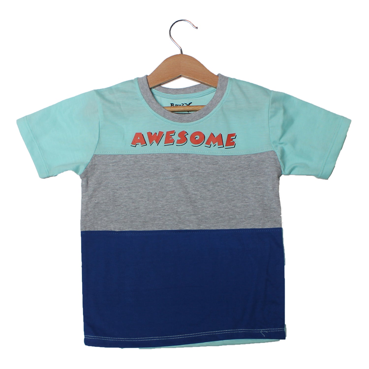 NEW SKY BLUE & GREY AWESOME PRINTED T-SHIRT