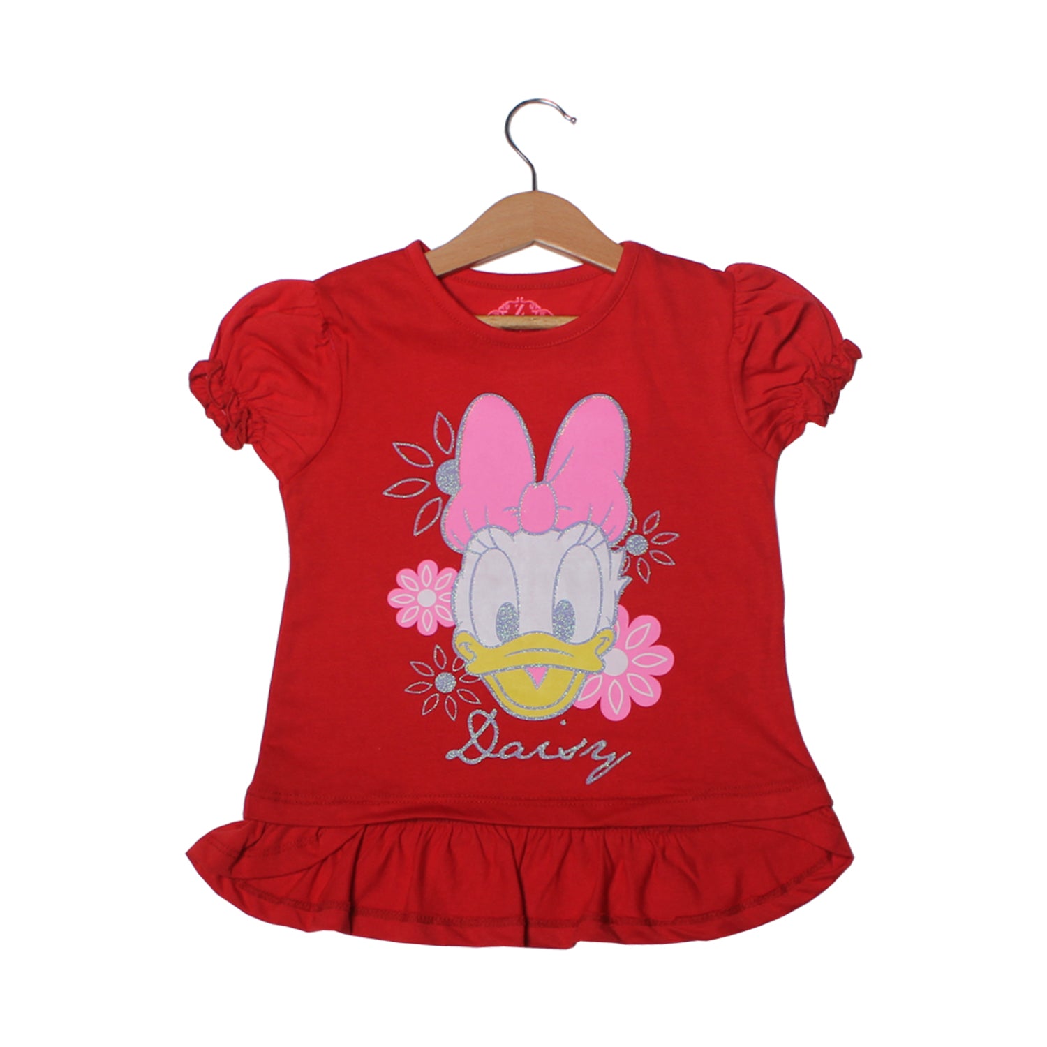 NEW RED DAISY DUCK PRINTED T-SHIRT TOP FOR GIRLS