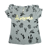 Light Grey Awesome  Printed T-Shirt