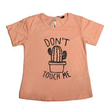 Peach Don't Touch Me Printed Top