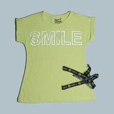 YELLOW SMILE PRINTED T-SHIRT