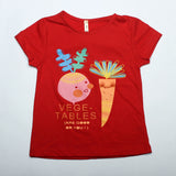 RED VEGETABLES PRINTED T-SHIRT FOR GIRLS