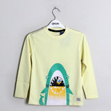 Yellow Shark Printed Full Sleeve T-Shirt