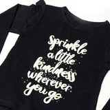 NAVY BLUE SPRINKLE A LITTLE KINDNESS PRINTED FULL SLEEVES T-SHIRTS TOP