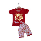NEW RED GOLDEN TIGER PRINTED BABA SUIT