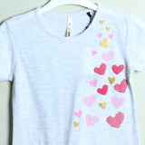 White Hearts Printed Top