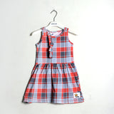 H&M RED CHECKED PRINTED FROCK