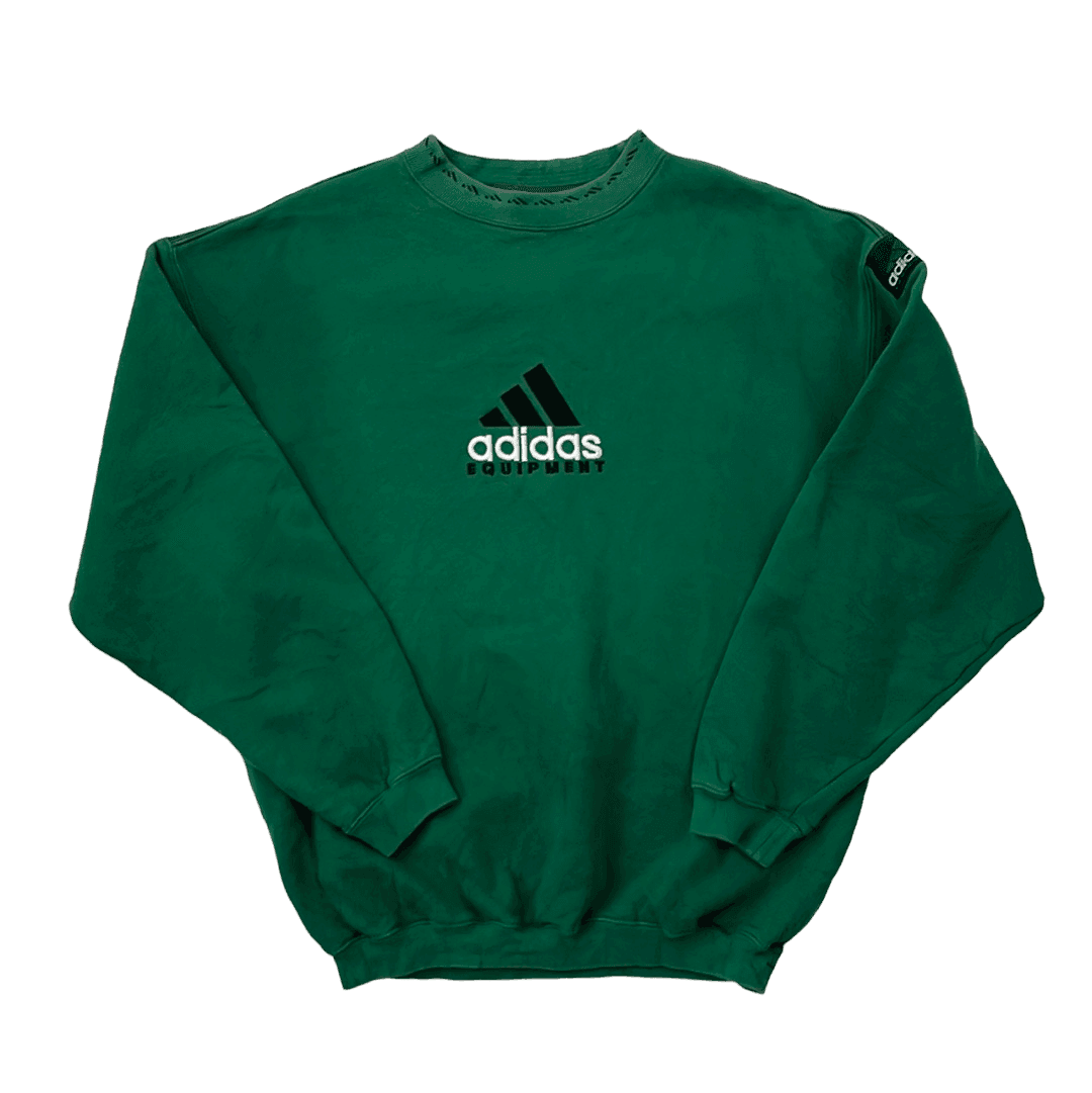 Vintage 90s Green Adidas Equipment Spell-Out Sweatshirt -