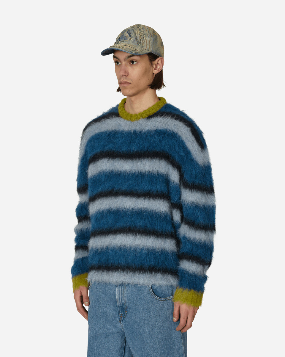 Brain Dead Boxy Stripe Knit Sweater Blue / Multi - Slam Jam Official