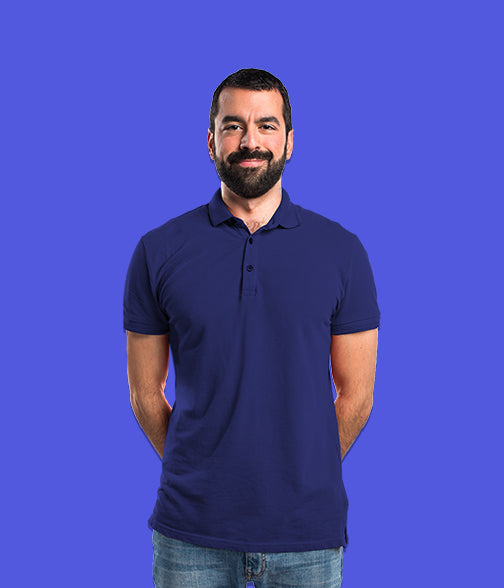 plain navy blue polo t shirt