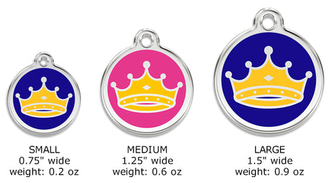 Red Dingo King Crown or Queen Crown Pet Dog ID Tag