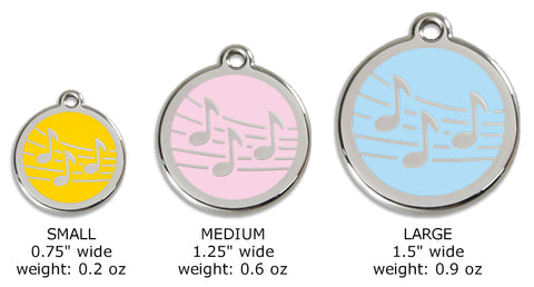 Red Dingo Musical Notes Pet Dog ID Tag