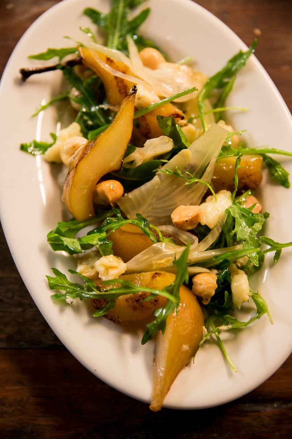 Cider Poached Pears W Blue Cheese Pickled Fennel And Macadamia Nuts Al Brown And Co 