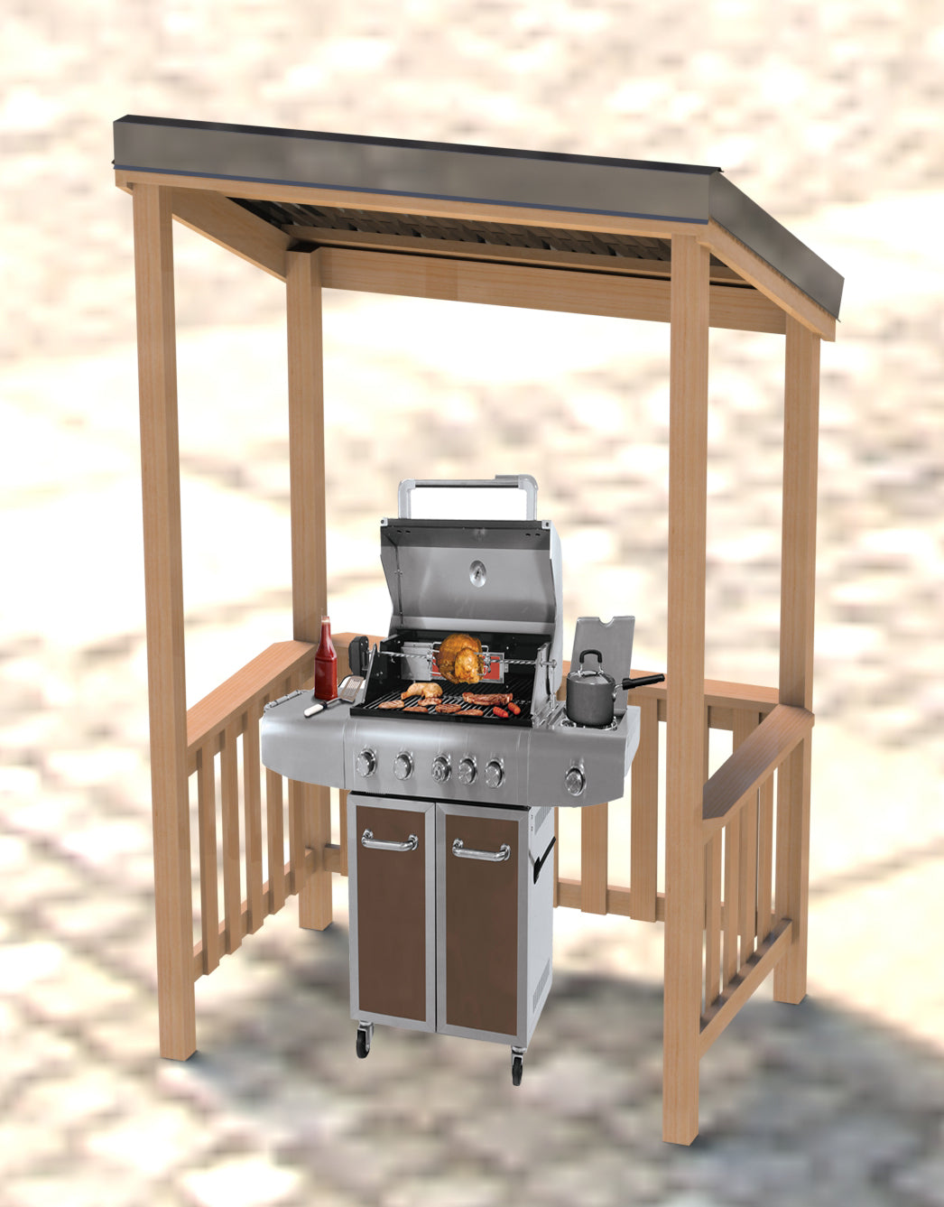 4' x 6' Grill Shelter Step by Step Building Plans