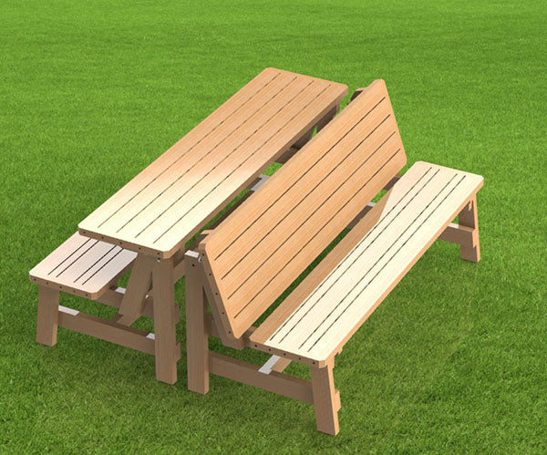 Convertible 6ft Bench to Picnic Table Combination Building Plans