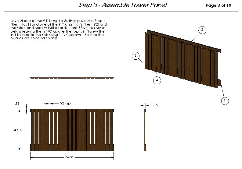 Classic Cedar Fence with Windowpane Top Building Plans