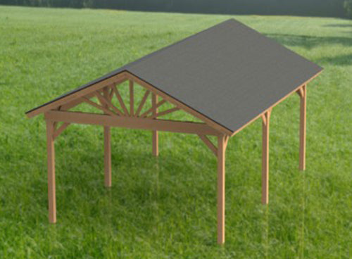 Gable Roof Gazebo Building Plans | 16x24 | Perfect for Hot Tubs