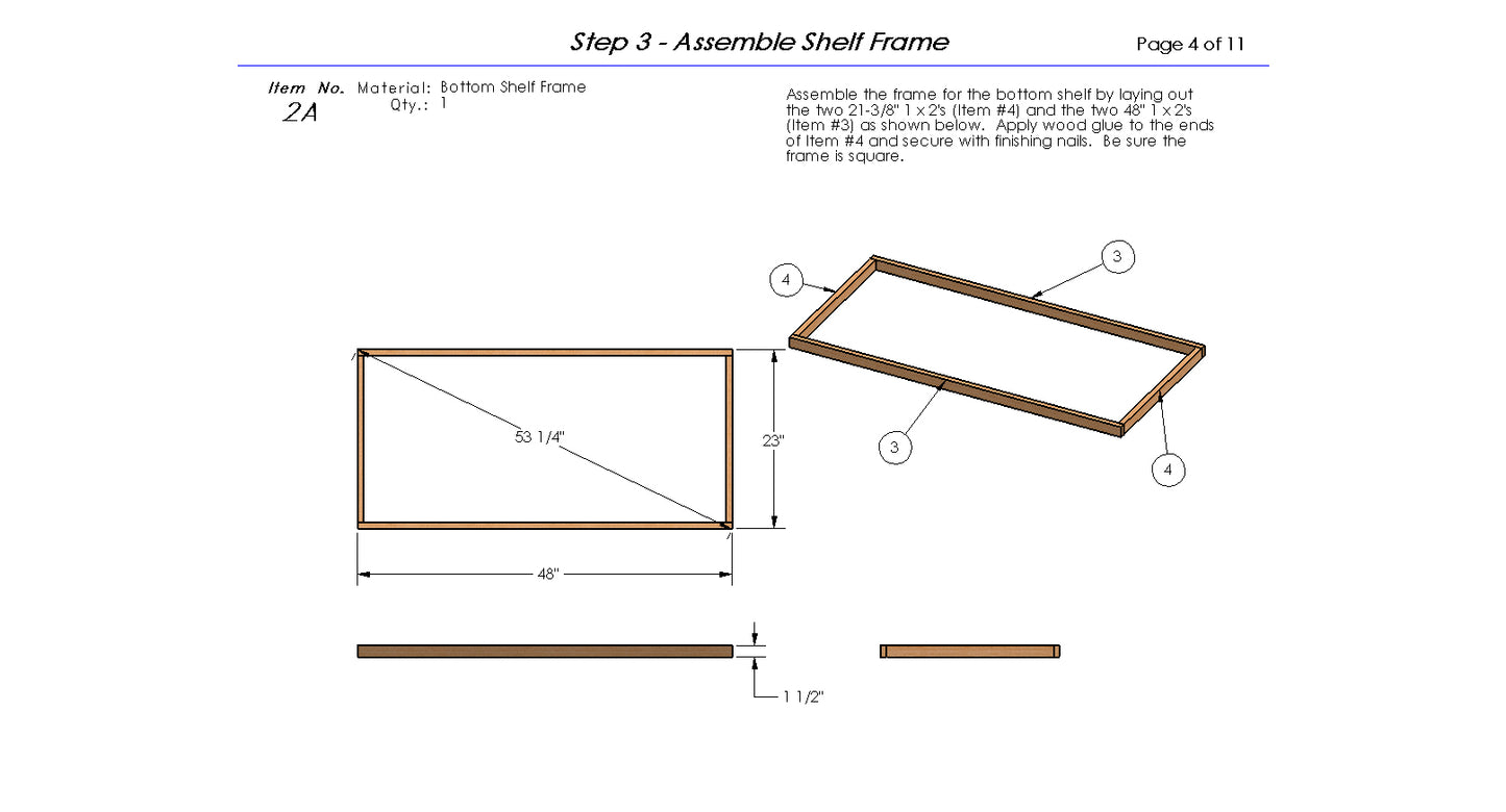 Raised Planter Box 001 - 4ft wide - Step by Step Building Plans