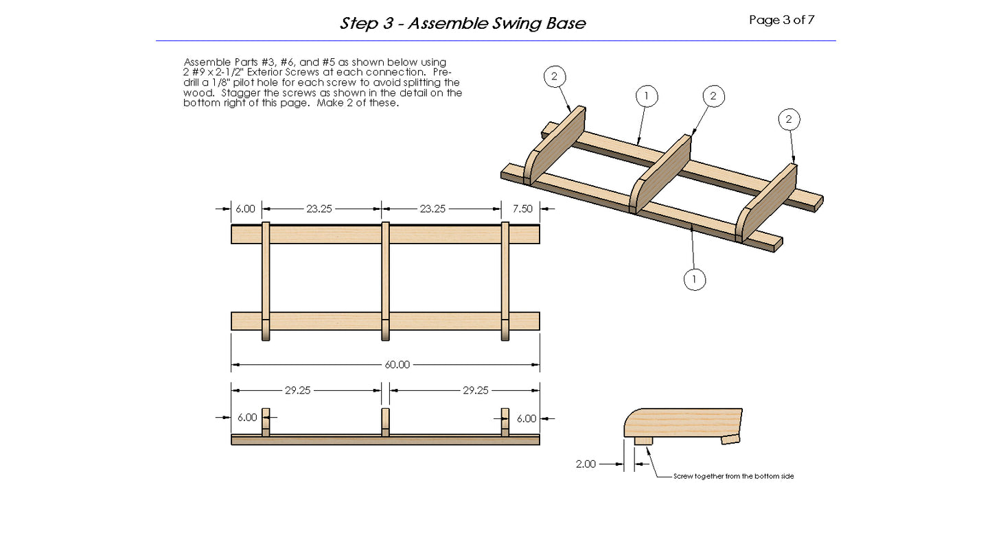 Free Standing Porch Swing Building Plans/Instructions
