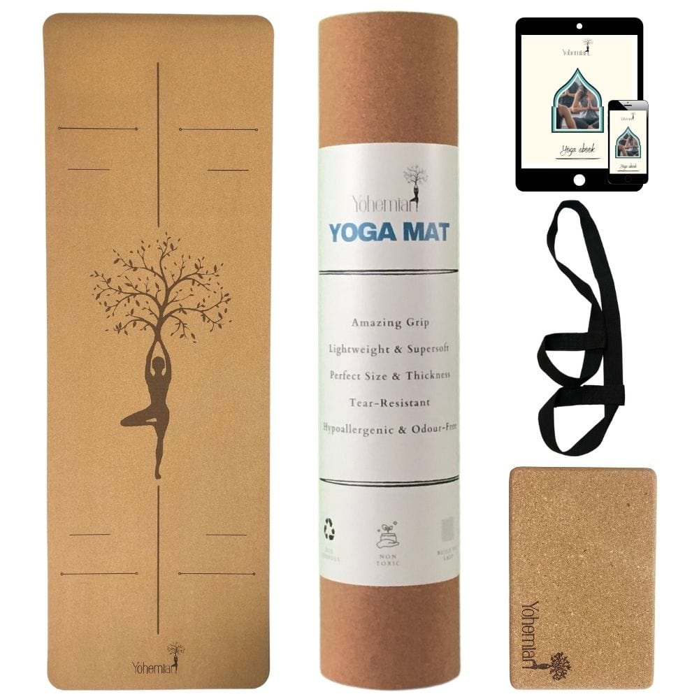 Annoteren balkon rekenkundig Cork Yoga Mat & Yoga Strap, Eco Friendly Yoga, Sustainable Yoga, 5mm yoga  mat, Mat Alignment Lines, Non Slip, Amazing Grip, Lightweight, Cork Yoga Mat  & Yoga Strap, Eco Friendly Yoga, Sustainable