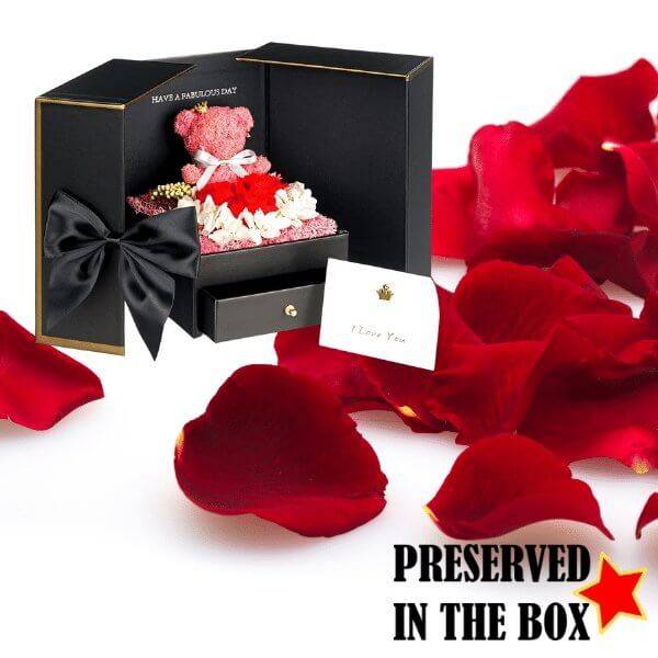8x Konservierte Rosenblüte Frischhaltender Geburtstag Valentinstag Geschenkbox 