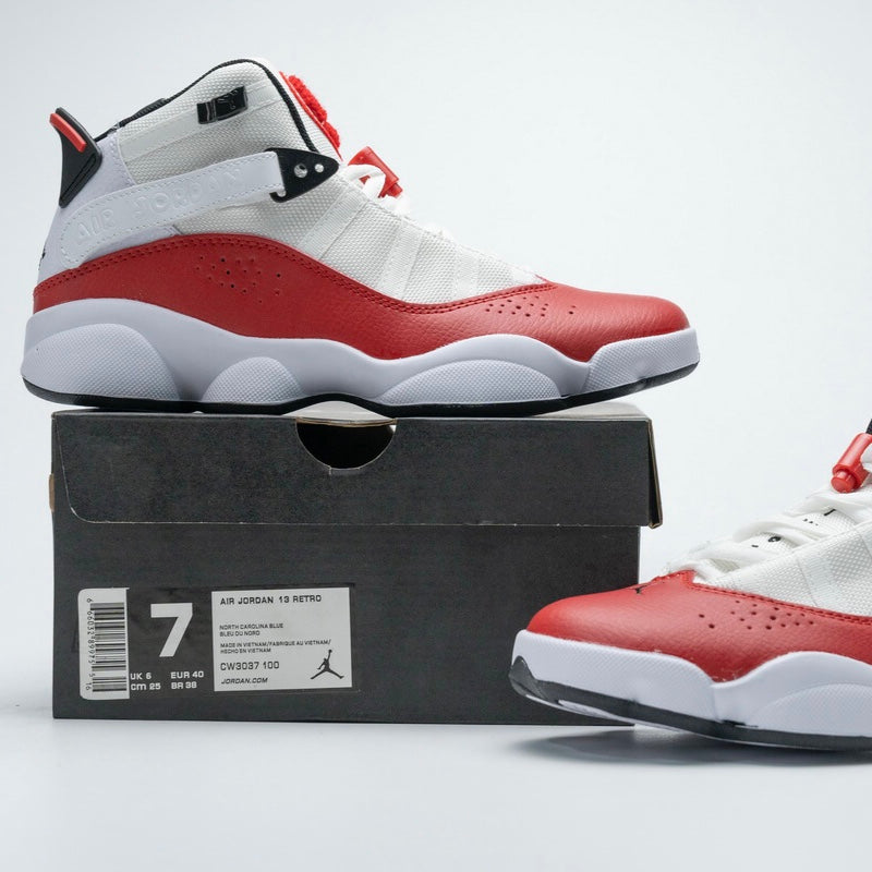 jordan 6 rings white university red