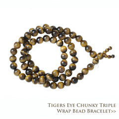 Tigers Eye Triple Wrap Chunky Bead Bracelet