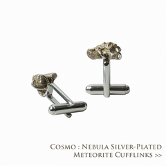 Cosmo Nebula Silver-Plated Meteorite Cufflinks