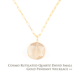 Cosmo Rutilated Quartz David Small Gold Pendant Necklace