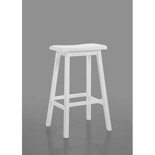18" X 16" X 29" White Rubber Wood Bar Stool (Set-2)