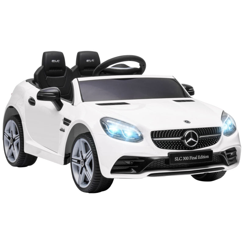 Aiya Play Kids Electric Ride On Car Mercedes Benz SLC 300 12v - White  | TJ Hughes