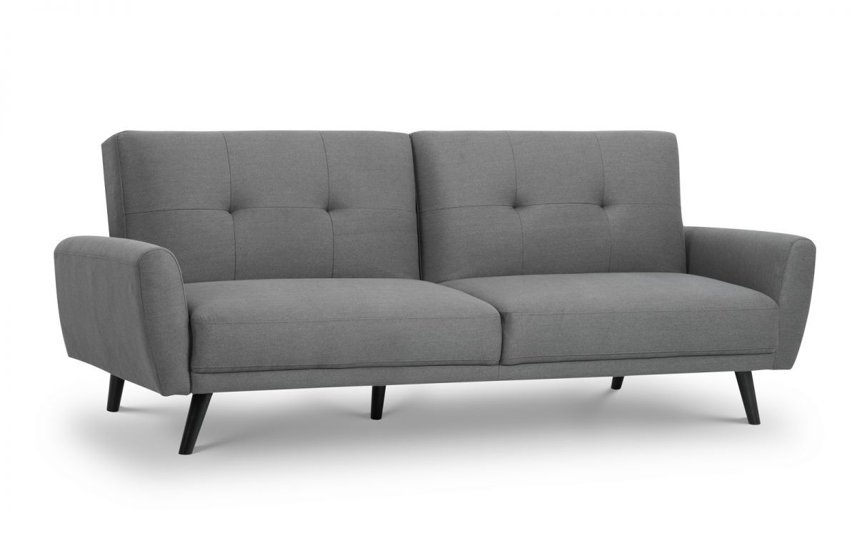 Monza Fabric Sofa Bed - Grey - Julian Bowen  | TJ Hughes